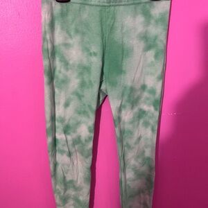 Green Tie-Dye Kids Leggings